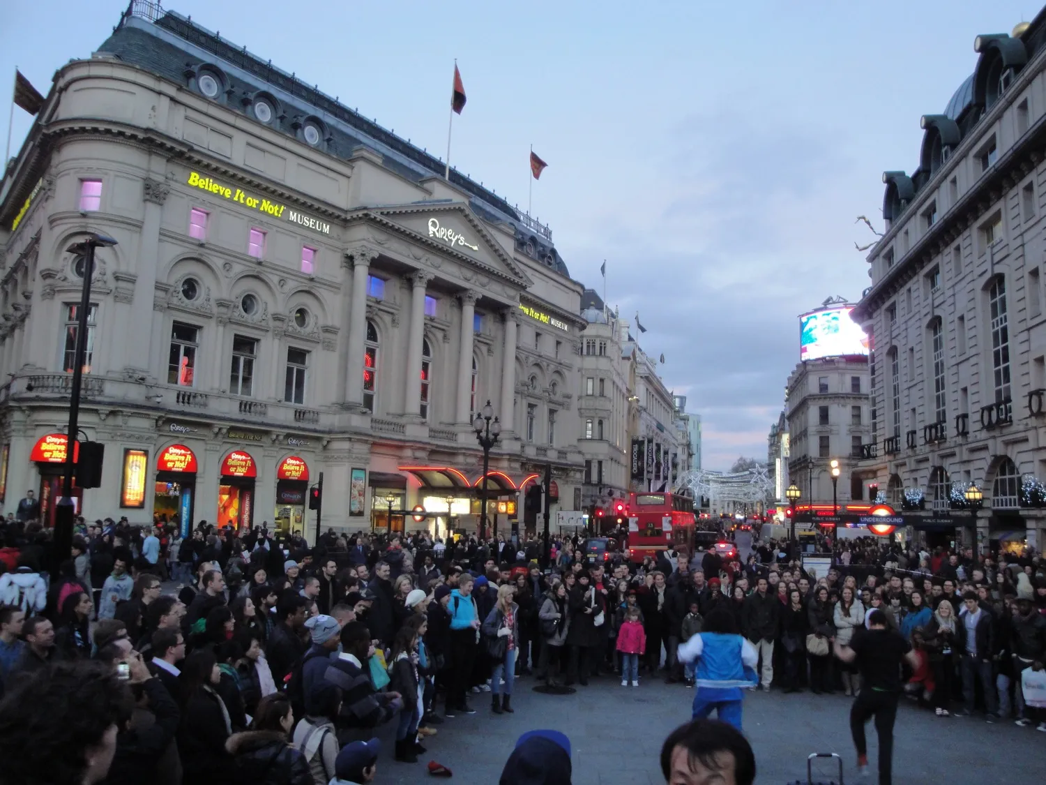 Crowds at Piccadilly Circus