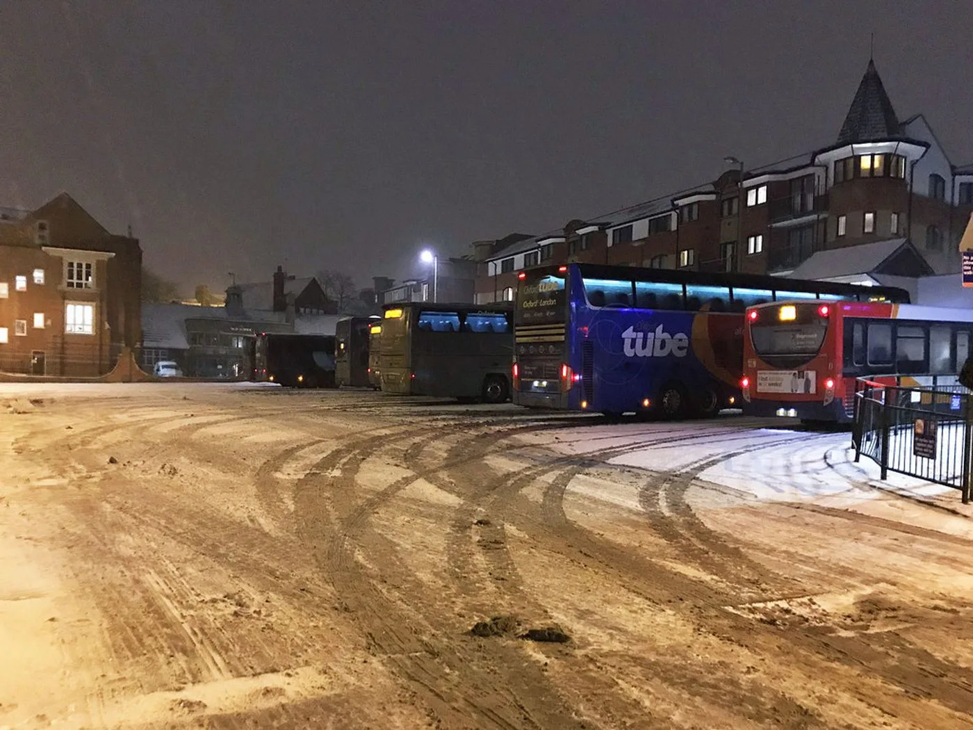 Gloucester Green bus station at night