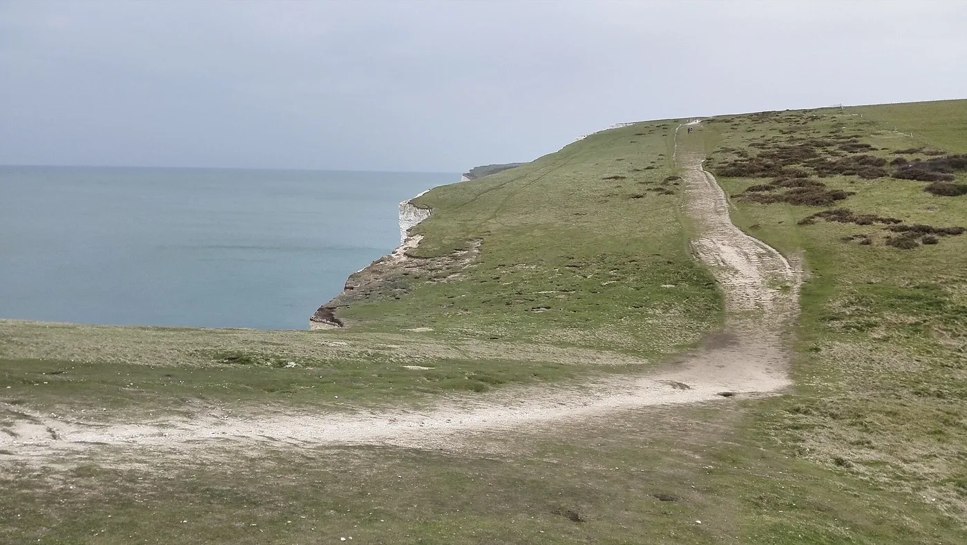 Rolling clifftop path along the South Downs Way