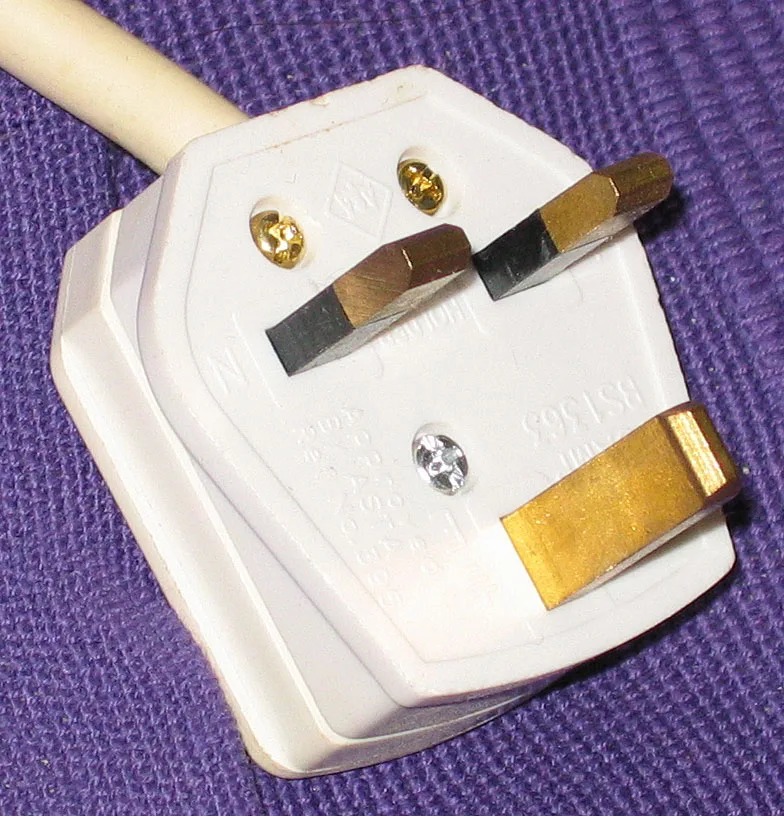 A UK three-pin plug