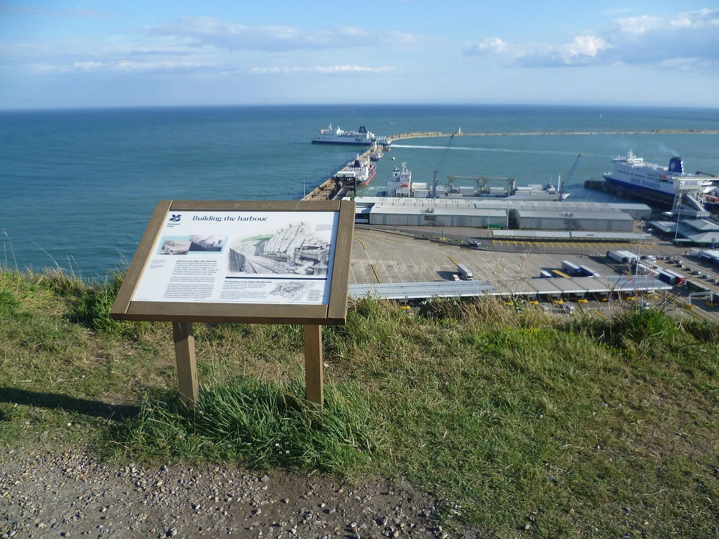 Looking over Dover Harbour from Langdon Cliffs